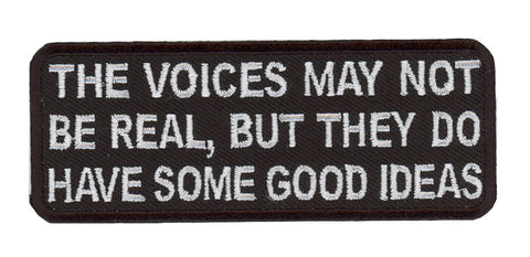 Velcro Voices Not Real but Have Good Ideas Funny Biker Patch - Titan One