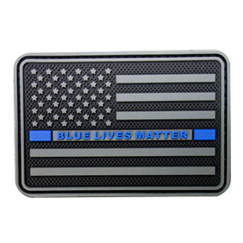 PVC Blue Lives Matter Police Blue Line US Flag Subdued Tactical Patch