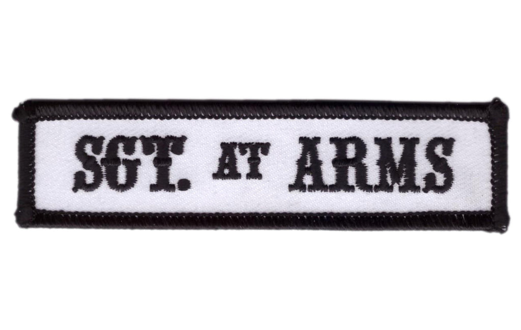 White Sgt at Arms MC Club Biker Jacket Patch - Titan One