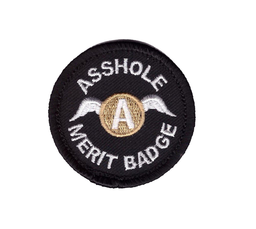 2 Pieces Asshole Merit Badge Morale Patch, Funny Tactical Military