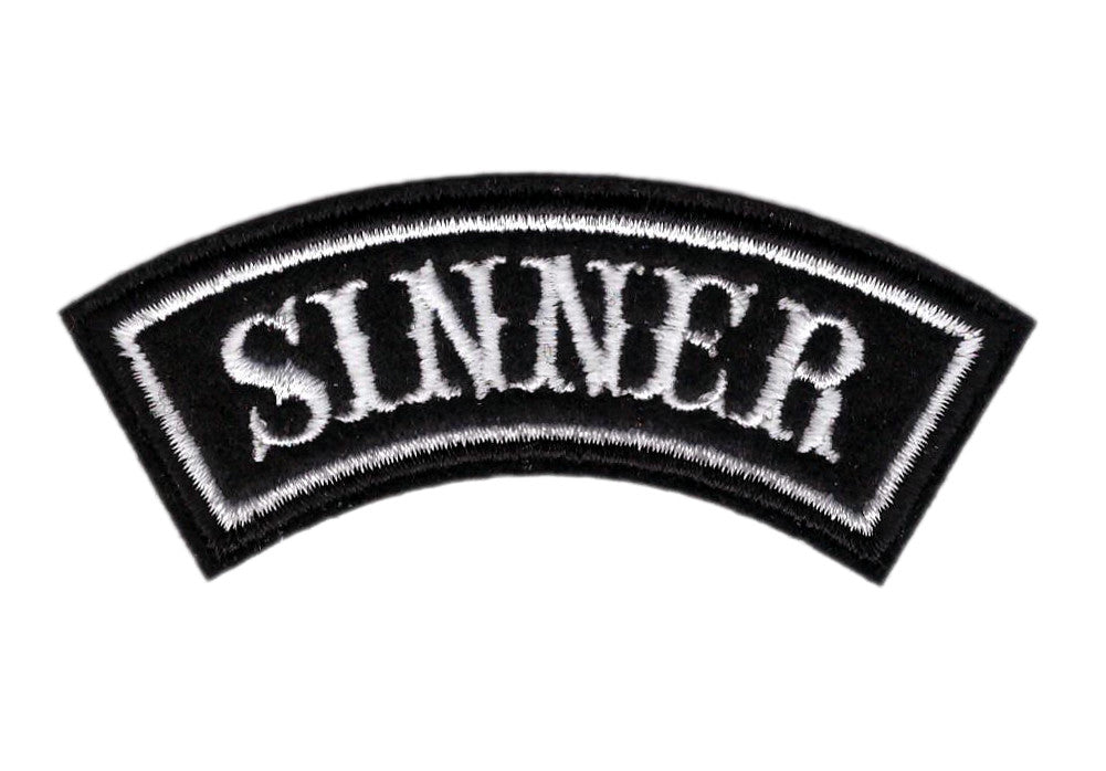SINNER Goth Emo Heavy Metal Black Rocker Biker Jacket Patch